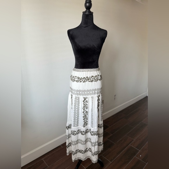 Hale Bob Embroidered Floral Maxi Skirt